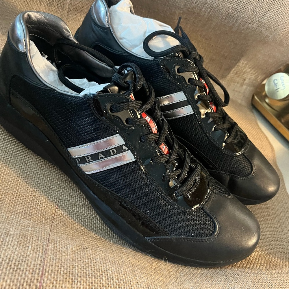 Prada Men's Black Sneakers ( New Calf Lux )